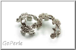 Perlenkappe (-cone) "Blumenranke", 16x19mm, antiksilberfb., Metall, 1 Stk.