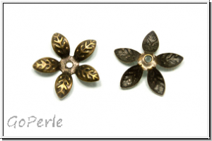 Spacer "5 Petals", 1,5x15mm, antikmessingfb., Eisen, 10 Stk.
