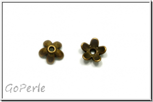 Perlenkappe "Pottentilla", 2,5x6mm, antikmessingfb., Metall, 10 Stk.