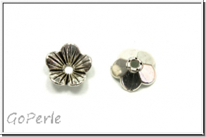 Perlenkappe "Geranium", 3,5x9mm, antiksilberfb., Metall, 2 Stk.