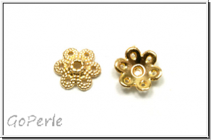 Perlenkappe "Kordelkranz", 2,8x9,1mm, goldfb., Metall, 10 Stk.