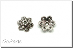 Perlenkappe "Kordelkranz", 2,8x9,1mm, antiksilberfb., Metall, 10 Stk.