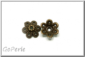Perlenkappe "Kordelkranz", 2,8x9,1mm, antiksmessingfb., Metall, 10 Stk.