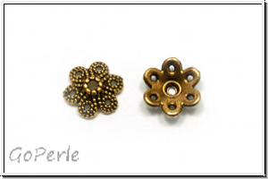Perlenkappe "Kordelkranz", 2,8x9,1mm, antikgoldfb., Metall, 10 Stk.