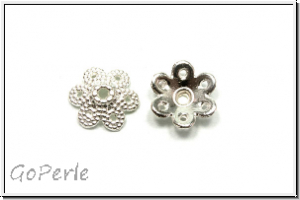 Perlenkappe "Kordelkranz", 2,8x9,1mm, silberfb., Metall, 10 Stk.