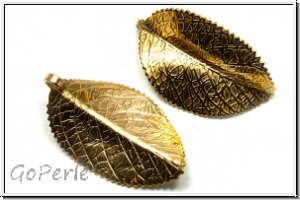 Anh�nger "Buchenblatt, gro�", 42x25x1mm, goldfb., Edelstahl, 1 Stk.
