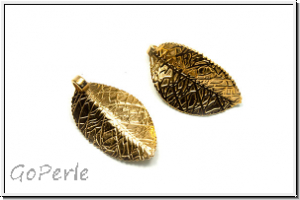 Anh�nger "Buchenblatt, klein", 29x17x0,9mm, goldfb., Edelstahl, 1 Stk.