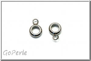 Anh�ngerschlaufe "glatter Ring", 12x8mm, antiksilberfb., Edelstahl, 1 Stk.