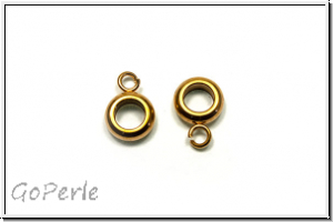 Anh�ngerschlaufe "glatter Ring", 12x8mm, antikgoldfb., Edelstahl, 1 Stk.