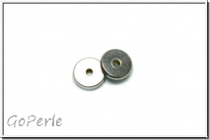 Spacer "glatte Scheibe", 2,2x10mm, antiksilberfb., Edelstahl, 2 Stk.