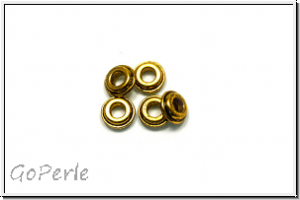 Spacer "Bumper", 2,2x5,8mm, antikgoldfb., Tibetsilber, 25 Stk.