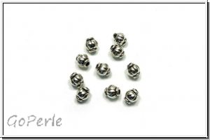 Metallperle "Lantern", 4,5x4,1mm, antiksilberfb., Tibetsilber, 10 Stk.