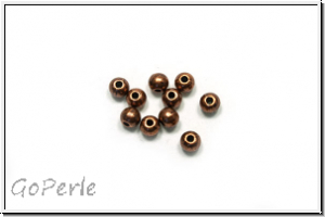 Spacer "Kugel, glatt", 4mm, antikkupferfb., Tibetsilber, 10 Stk.