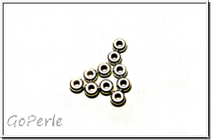 Spacer "Abacus", 1,2x3,4mm, silberfb., Messing, 10 Stk.
