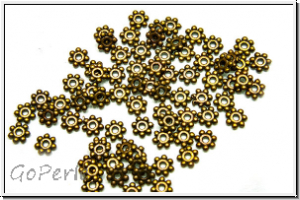 Spacer "Daisy", 1x4mm, antikmessingfb., Tibetsilber, 50 Stk.