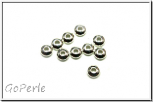 Spacer "Linse", 2x5mm, silberfb., Messing, 10 Stk.