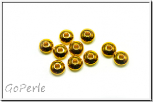 Spacer "Linse", 3x6mm, goldfb., Messing, 10 Stk.