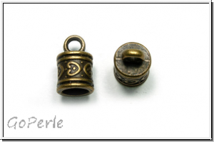 Endkappe "Indian Heart", 16x9mm, antikmessingfb., Metall, 2 Stk.