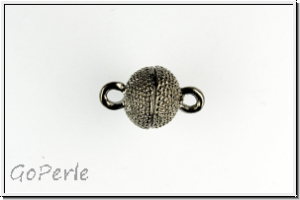 Magnetverschluss "Kugel mit Noppen", 18x11mm, hematitefb., Metall, 1 Stk.