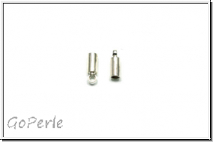 Endh�lse "einfach", 8,0x2,8mm, silberfb., Messing, 2 Stk.