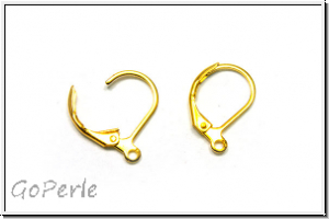 Klappbrisur "einfach", 14x10mm, goldfb., Messing, 1 Paar