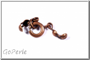 Verschlu�set mit Federring, Metall, Antikkupfer