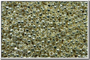 Tschech. Charlotten, 15/0, crystal, trans., sterling silver plated, 1g (Kleine Menge!)