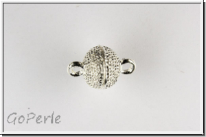 Magnetverschluss "Kugel mit Noppen", 18x11mm, silberfb., Metall, 1 Stk.