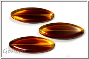 b�hm. Glasperle, table cut, oval, 30x11mm, topaz ombriert, trans., 1 Stk.