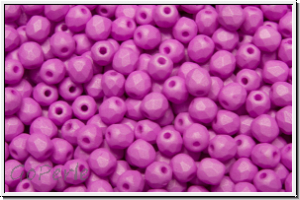 B�hm. Glasschliffperle, feuerpol., 3mm, white, alabaster, pink pastel, matte, 50 Stk.