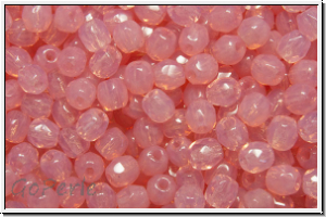 B�hm. Glasschliffperle, feuerpol., 3mm, rose water, opal, 50 Stk.