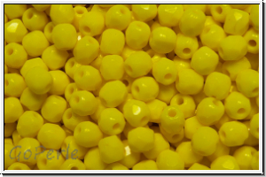 B�hm. Glasschliffperle, feuerpol., 3mm, yellow, op., 50 Stk.