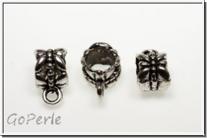Anh�ngerschlaufe "Firefly", 12x6mm, antiksilberfb., Tibetsilber, 1 Stk.