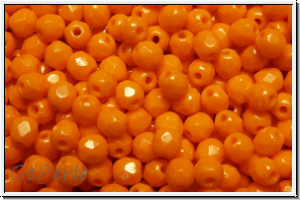 B�hm. Glasschliffperle, feuerpol., 3mm, Farbe, orange, lt., op., 50 Stk.