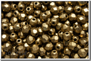 B�hm. Glasschliffperle, feuerpol., 3mm, 24kt goldbronze, met., matte, 50 Stk.
