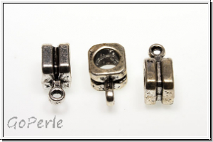 Anh�ngerschlaufe "Quadrat", 13x6mm, antiksilberfb., Tibetsilber, 1 Stk.