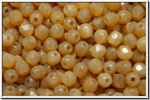 B�hm. Glasschliffperle, feuerpol., 3mm, sand, opal, 50 Stk.