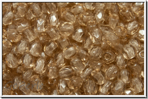 B�hm. Glasschliffperle, feuerpol., 3mm, topaz, smoke pale, trans., 50 Stk.