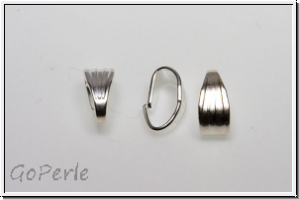 Anh�ngerschlaufe "Jugendstil", 9x4mm, silberfb., Metall, 1 Stk.