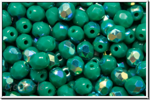 B�hm. Glasschliffperle, feuerpol., 4mm, turquoise, persian, op., AB, 50 Stk.