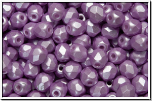 B�hm. Glasschliffperle, feuerpol., 4mm, white, alabaster, lt. rose pastel, 50 Stk.