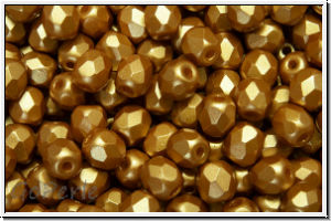 B�hm. Glasschliffperle, feuerpol., 4mm, white, alabaster, amber pastel, 50 Stk.