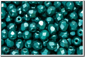 B�hm. Glasschliffperle, feuerpol., 4mm, white, alabaster, emerald pastel, 50 Stk.