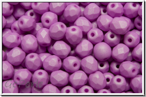B�hm. Glasschliffperle, feuerpol., 4mm, white, alabaster, pink pastel, matte, 50 Stk.