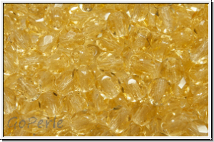 B�hm. Glasschliffperle, feuerpol., 4mm, gold, lt., trans., 50 Stk.