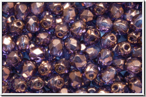 B�hm. Glasschliffperle, feuerpol., 4mm, crystal, trans., vega luster, 50 Stk.