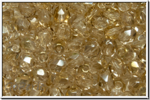 B�hm. Glasschliffperle, feuerpol., 4mm, crystal, trans., clarit, 50 Stk.