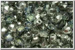 B�hm. Glasschliffperle, feuerpol., 4mm, crystal, trans., sahara, 50 Stk.