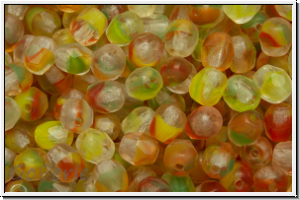 B�hm. Glasschliffperle, feuerpol., 4mm, SPRING-MIX, 50 Stk.