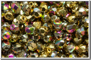 B�hm. Glasschliffperle, feuerpol., 4mm, crystal, trans., california green, 50 Stk.
